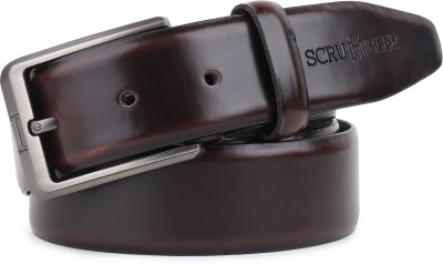 SCRUMBLER Men Casual, Evening, Formal, Party Brown Genuine Leather Belt