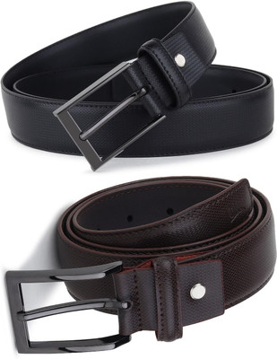 Pacific Gold Men Formal Black, Brown Artificial Leather Belt