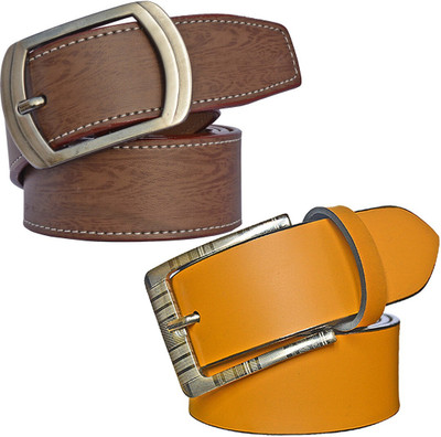 PROVOGUE Men Casual Brown, Brown Synthetic Belt
