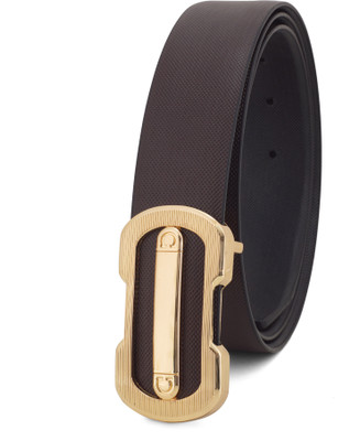 JI ACCESSORIES Men Casual, Formal, Party Gold Artificial Leather Reversible Belt