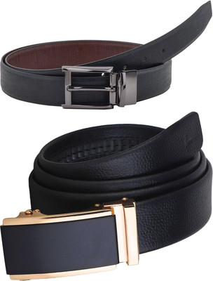 Pacific Gold Men Formal Black Artificial Leather Belt