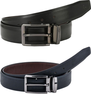 Pacific Gold Men Formal Brown, Black Artificial Leather Belt
