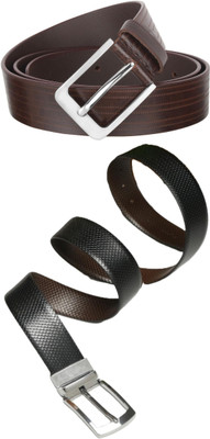 Jungler Men Evening, Party, Formal, Casual Brown, Black, Brown Genuine Leather Belt