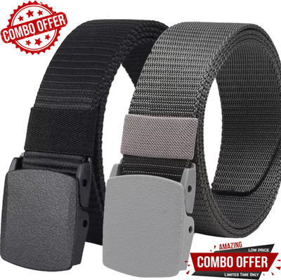 SHOPBREAK Men Formal Multicolor Nylon Belt