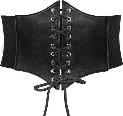 HairShita Women Casual Black Texas Leatherite Belt