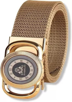 ShopGlobal Men & Women Casual Beige Nylon Belt
