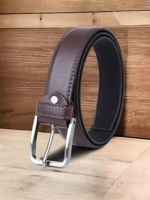PROVOGUE Men Casual, Evening, Formal, Party Brown Artificial Leather Belt