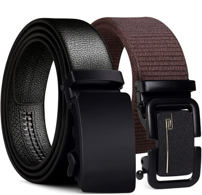 PROVOGUE Men Casual, Formal, Party, Evening Black Texas Leatherite, Artificial Leather, Nylon Belt