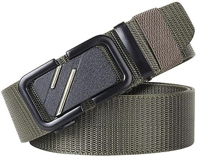 Strapzo Men Formal, Party, Casual Green Nylon Belt