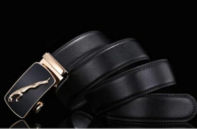 LEATHERTONE Men Gold, Black Texas Leatherite, Artificial Leather Belt