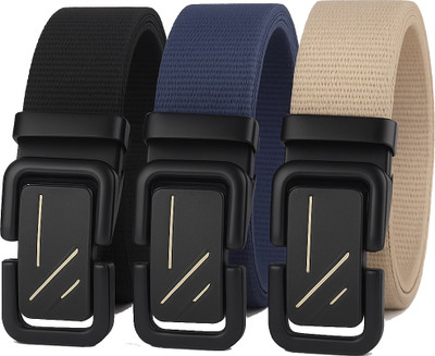 JK Leather Men Casual Multicolor Nylon Belt