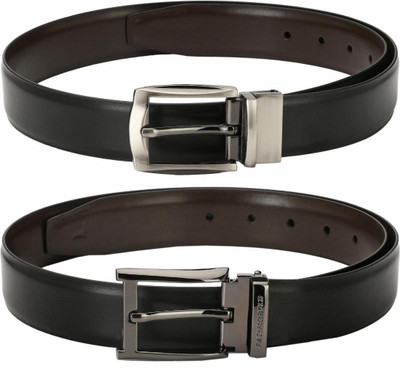 Pacific Gold Men Formal Brown, Black, Brown, Black Artificial Leather Belt