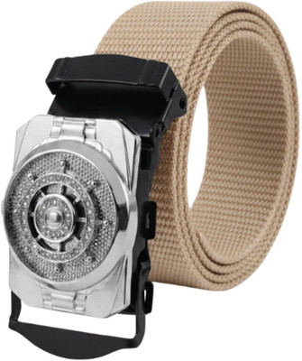 Niddleman Men Casual, Formal Beige Nylon Belt