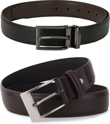 Pacific Gold Men Formal Brown, Black, Brown Artificial Leather Belt
