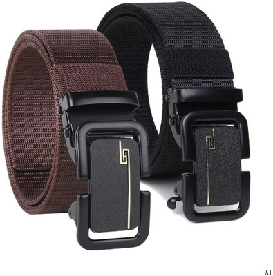 BPRIDE Men Casual, Evening, Formal, Party Brown, Black Nylon Belt