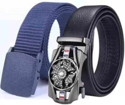 Icongadget Boys Casual, Evening, Formal, Party Black, Blue Texas Leatherite, Nylon Belt