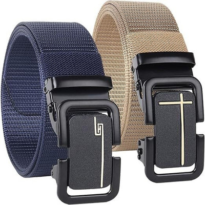 TPM Men Casual, Evening, Formal, Party Blue, Khaki Nylon Belt