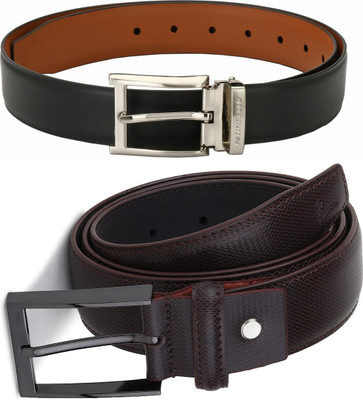 Pacific Gold Men Formal Tan, Black, Brown Artificial Leather Belt