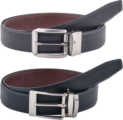 Pacific Gold Men Formal Brown, Black, Brown, Black Artificial Leather Belt