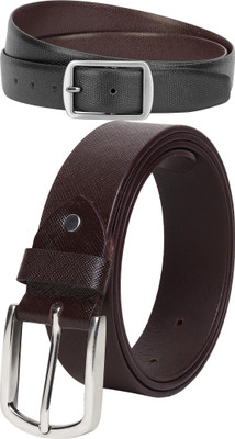 Jungler Men Evening, Party, Formal, Casual Brown, Black, Brown Genuine Leather Belt