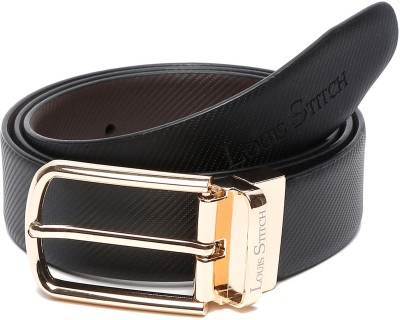 LOUIS STITCH Men Casual Brown Genuine Leather Reversible Belt