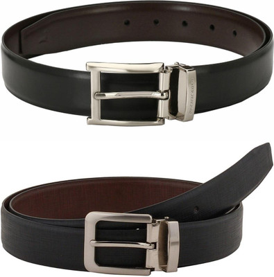 Pacific Gold Men Formal Brown, Black Artificial Leather Belt
