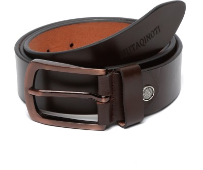 MUTAQINOTI Men Formal Brown Genuine Leather Belt