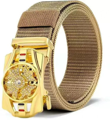 Icongadget Men Casual, Formal, Evening, Party Beige Nylon Belt