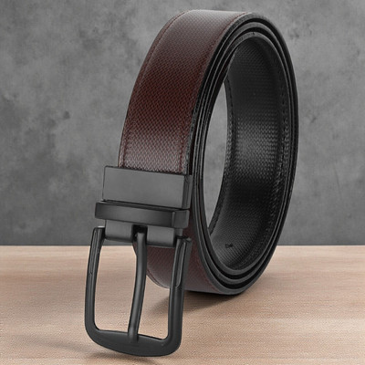 KILLER Men Formal, Casual, Evening, Party Brown Texas Leatherite Reversible Belt