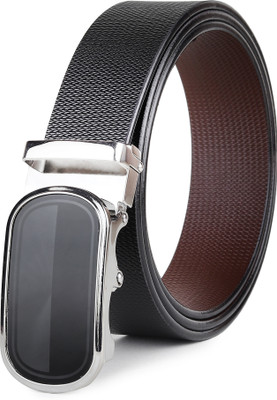 LOOPA Men Formal, Casual, Evening, Party Black Genuine Leather Reversible Belt