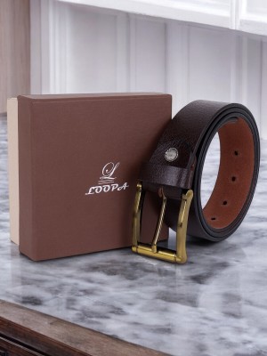 LOOPA Men Formal, Casual, Evening, Party Brown Genuine Leather Belt