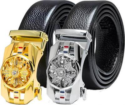 PROVOGUE Men & Women Casual Gold, Silver, Black Artificial Leather Belt