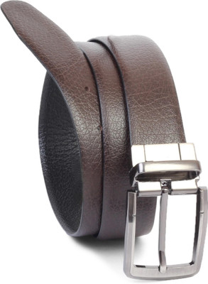Yellowcoin Men Party, Evening, Formal Black, Brown Genuine Leather Reversible Belt