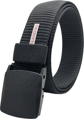 NUKAICHAU Men & Women Casual, Evening, Party Black Nylon Belt