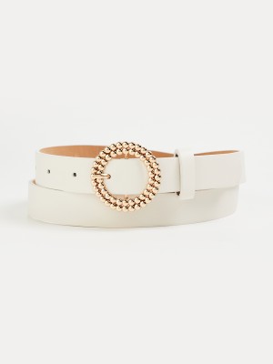 Ginger by Lifestyle Women White Synthetic Belt