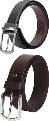 Jungler Men Evening, Party, Formal, Casual Black, Brown, Brown Genuine Leather Belt