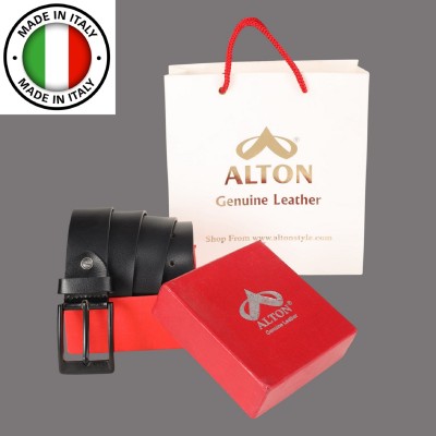 Alton Men & Women Casual, Party, Evening Black Genuine Leather Reversible Belt