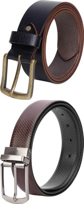 Jungler Men Evening, Party, Formal, Casual Black, Brown, Black Genuine Leather Belt