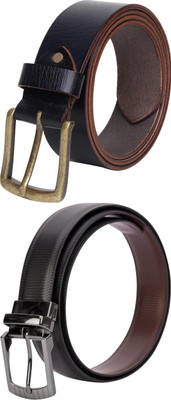 Jungler Men Evening, Party, Formal, Casual Black, Black Genuine Leather Belt
