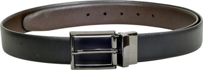 Volere Men Formal, Casual, Evening, Party Black Artificial Leather Reversible Belt