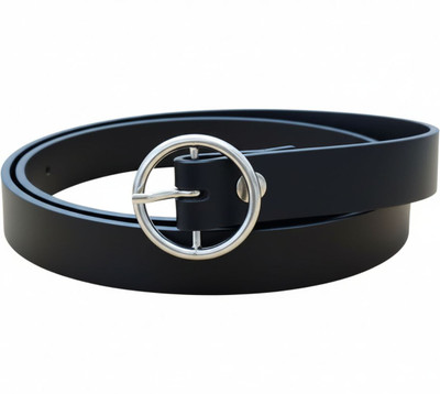 OAKHIDE Women Casual, Evening, Formal, Party Black Texas Leatherite Belt