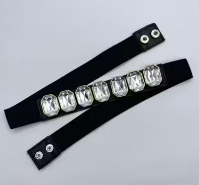 Quickzone Men & Women Casual, Party, Evening, Formal Black Synthetic Belt