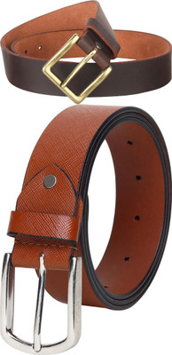 Jungler Men Evening, Party, Formal, Casual Brown, Tan Genuine Leather Belt