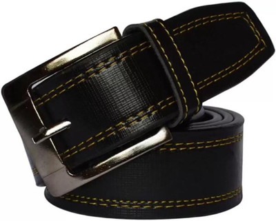 ShopGlobal Men Casual Black Texas Leatherite Belt