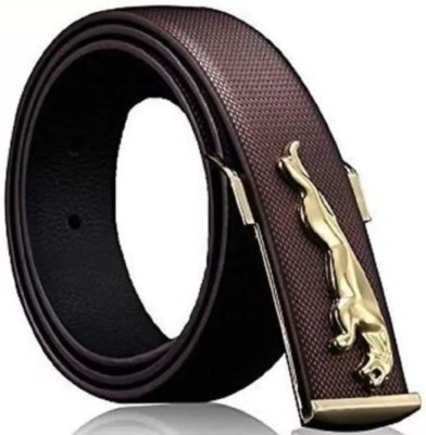 LUXURY LEATHER Men & Women Casual, Formal, Evening, Party Brown, Gold Artificial Leather, Metal Belt