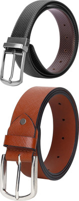 Jungler Men Evening, Party, Formal, Casual Black, Brown Genuine Leather Belt