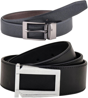 Pacific Gold Men Formal Brown, Black Artificial Leather Belt
