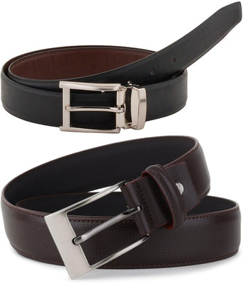 Pacific Gold Men Formal Brown, Black, Brown Artificial Leather Belt