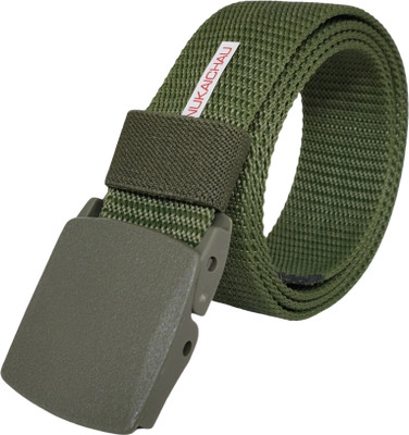 NUKAICHAU Men & Women Casual, Evening, Party Green Nylon Belt