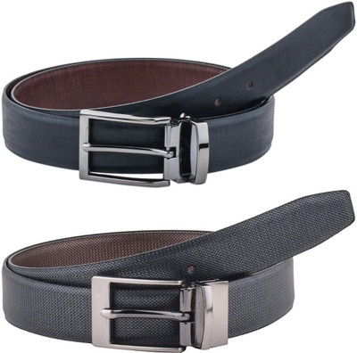 Pacific Gold Men Formal Brown, Black Artificial Leather Belt